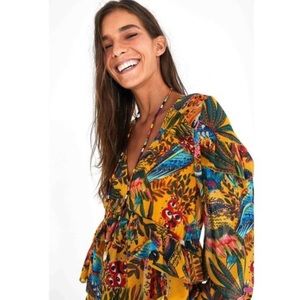 Farm Rio NWT Into the Wild Floral Blouse Top